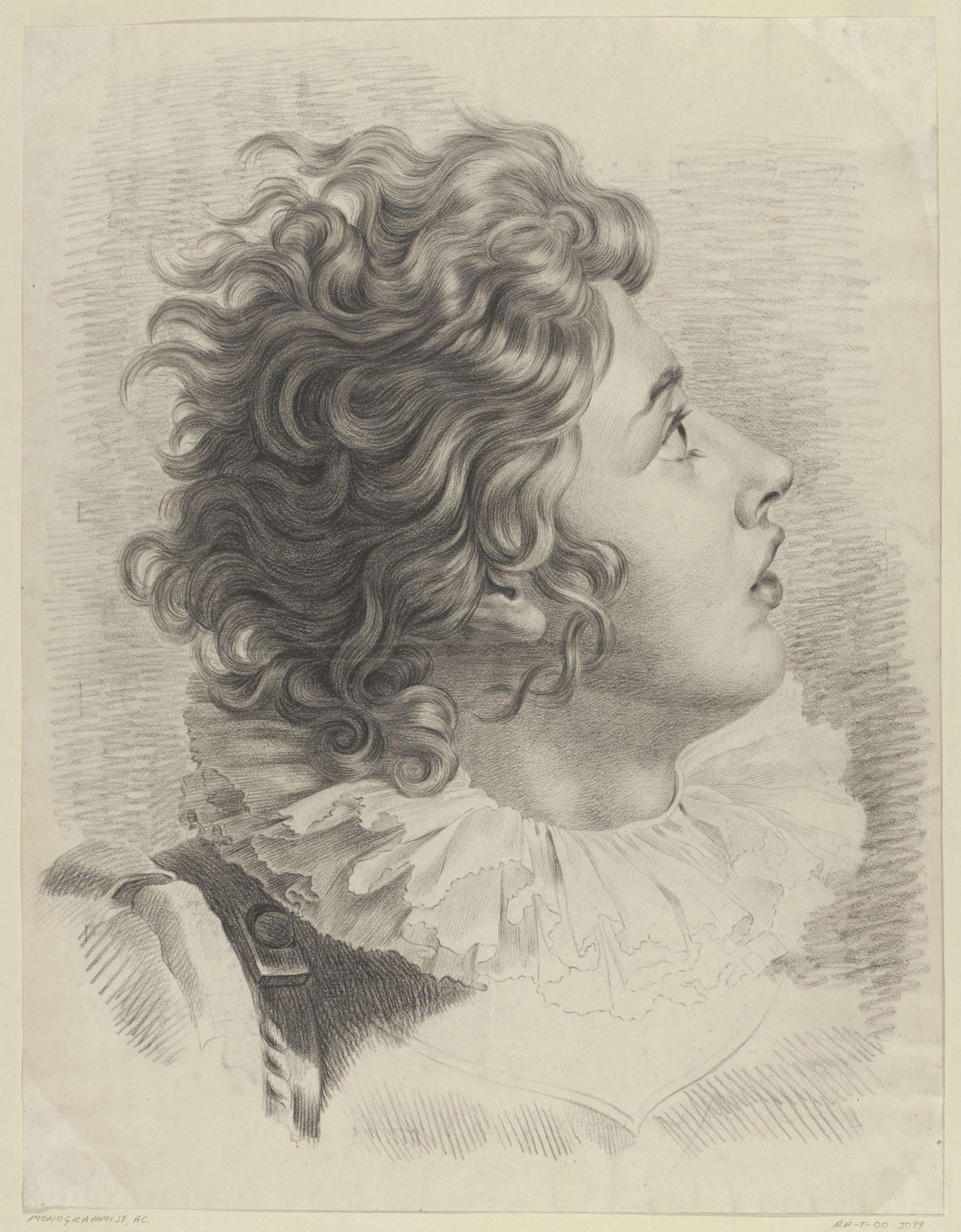 Head of a boy, to the right, Monogrammist AC (19e eeuw), 1829