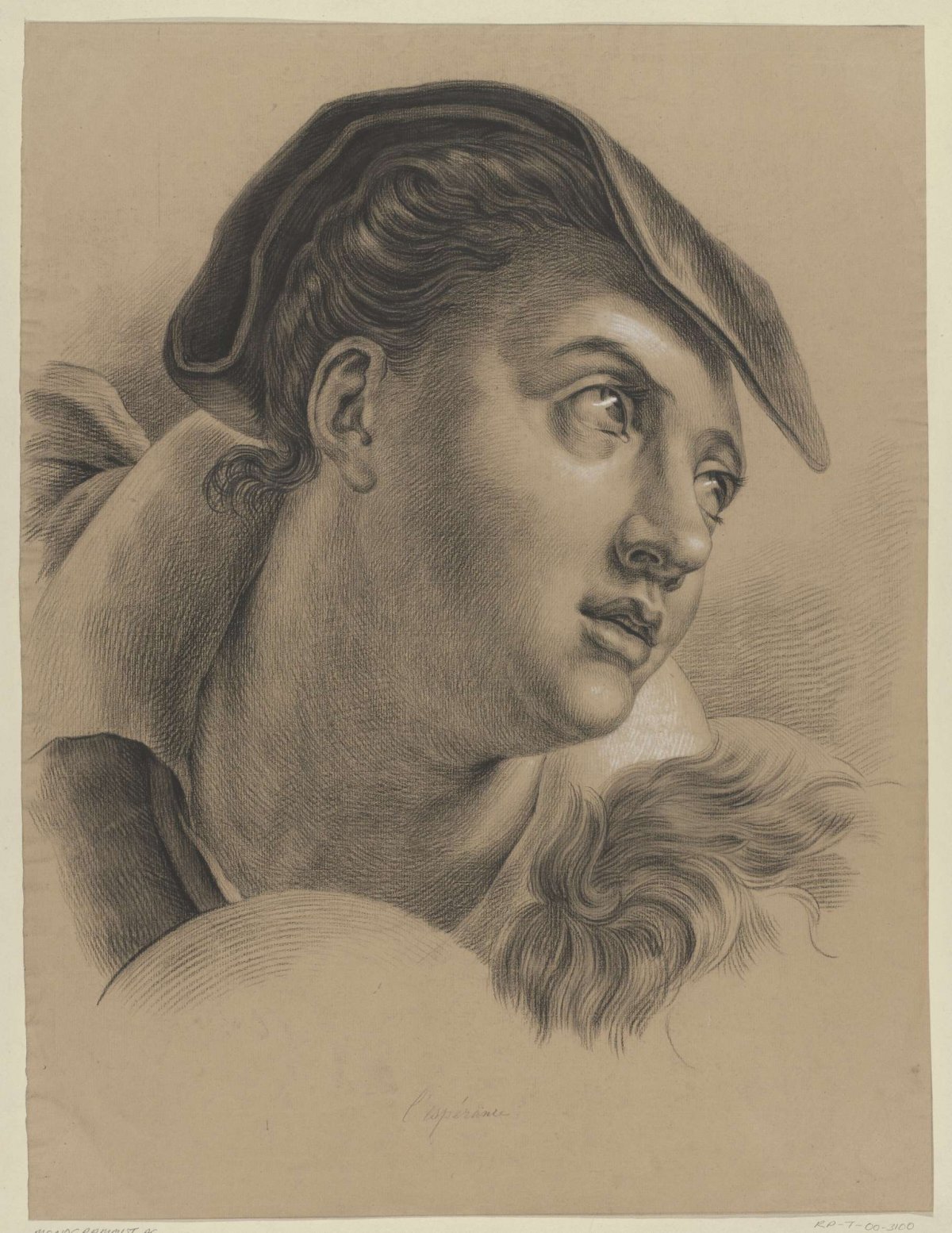 Head of a woman, to the right, Monogrammist AC (19e eeuw), 1830