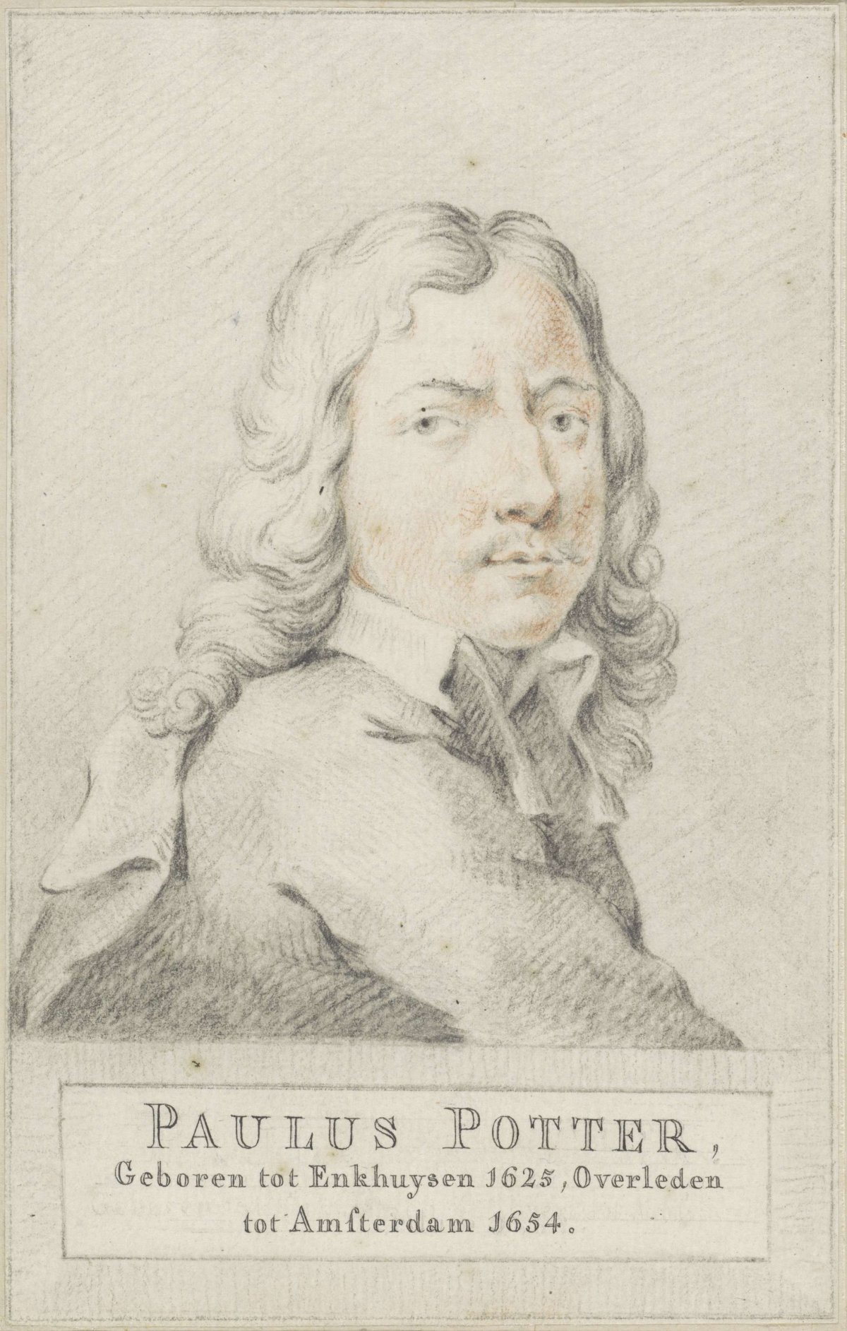 Portrait of Paulus Potter, anonymous, 1625 - 1720