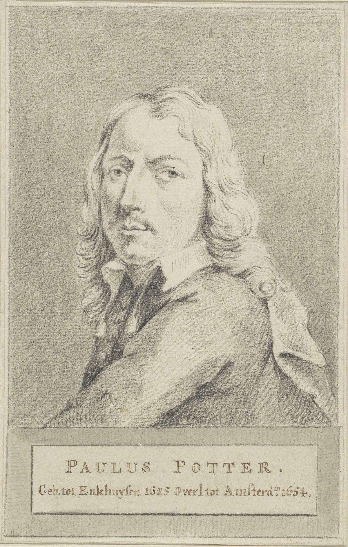 Portrait of Paulus Potter, anonymous, 1625 - 1720