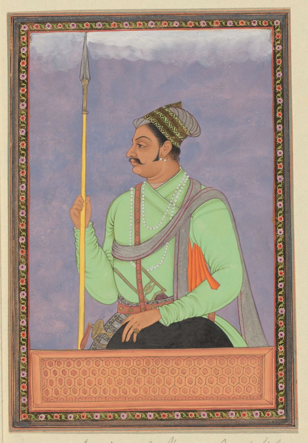 Portrait of Raja Man Sing Rajput, who was vizier of Aurangzeb, anonymous, c. 1686