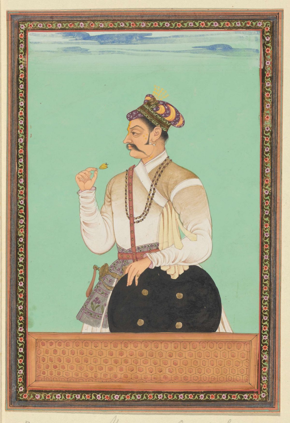 Portrait of Raja Karan, who was vizier of Aurangzeb, anonymous, c. 1686