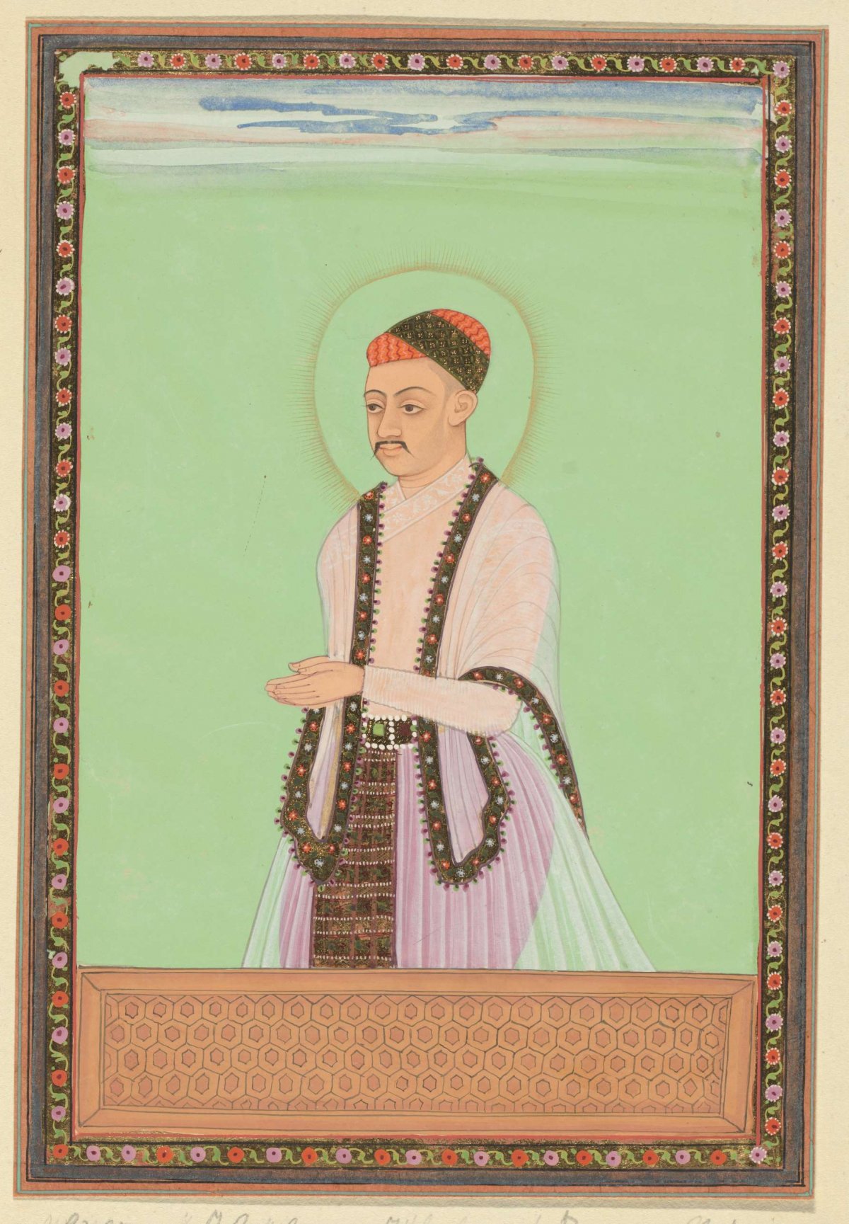 Portrait of Sultan Ibrahim, son of Bara Malik, ruled Golconda after his father, anonymous, c. 1686