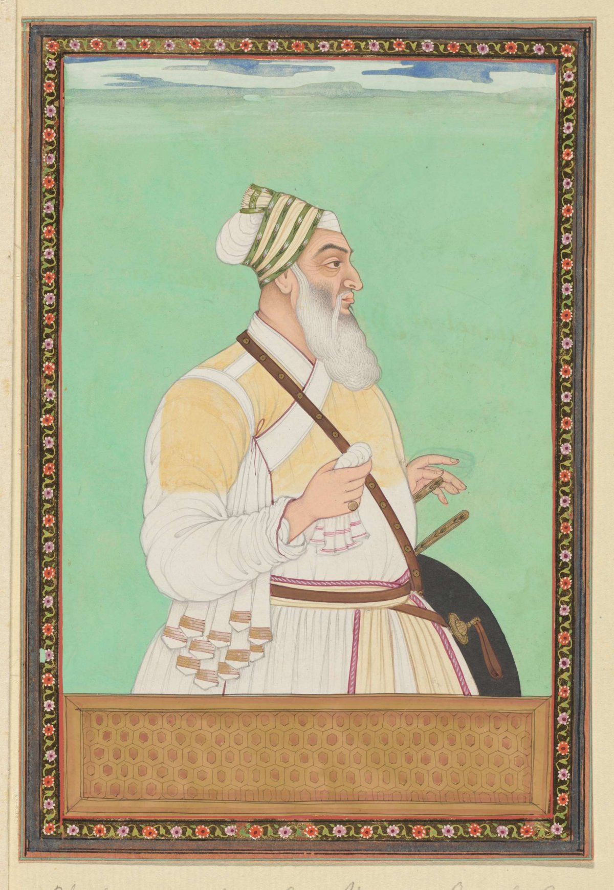 Portrait of Fath Jang Khan, the grand vizier of Aurangzeb, anonymous, c. 1686