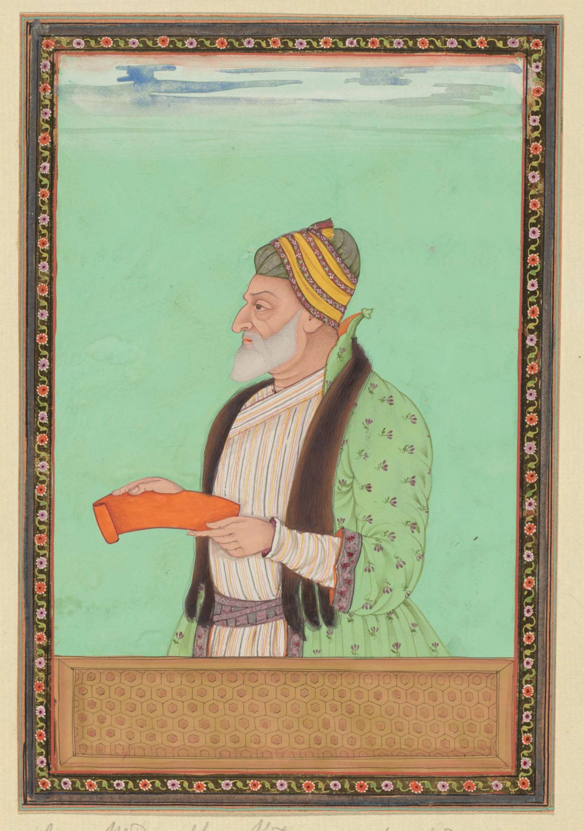 Portrait of Sayyid Muzaffar; during the time of Sultan Abul Hasan, he served as commander-in-chief (peshwa), anonymous, c. 1686