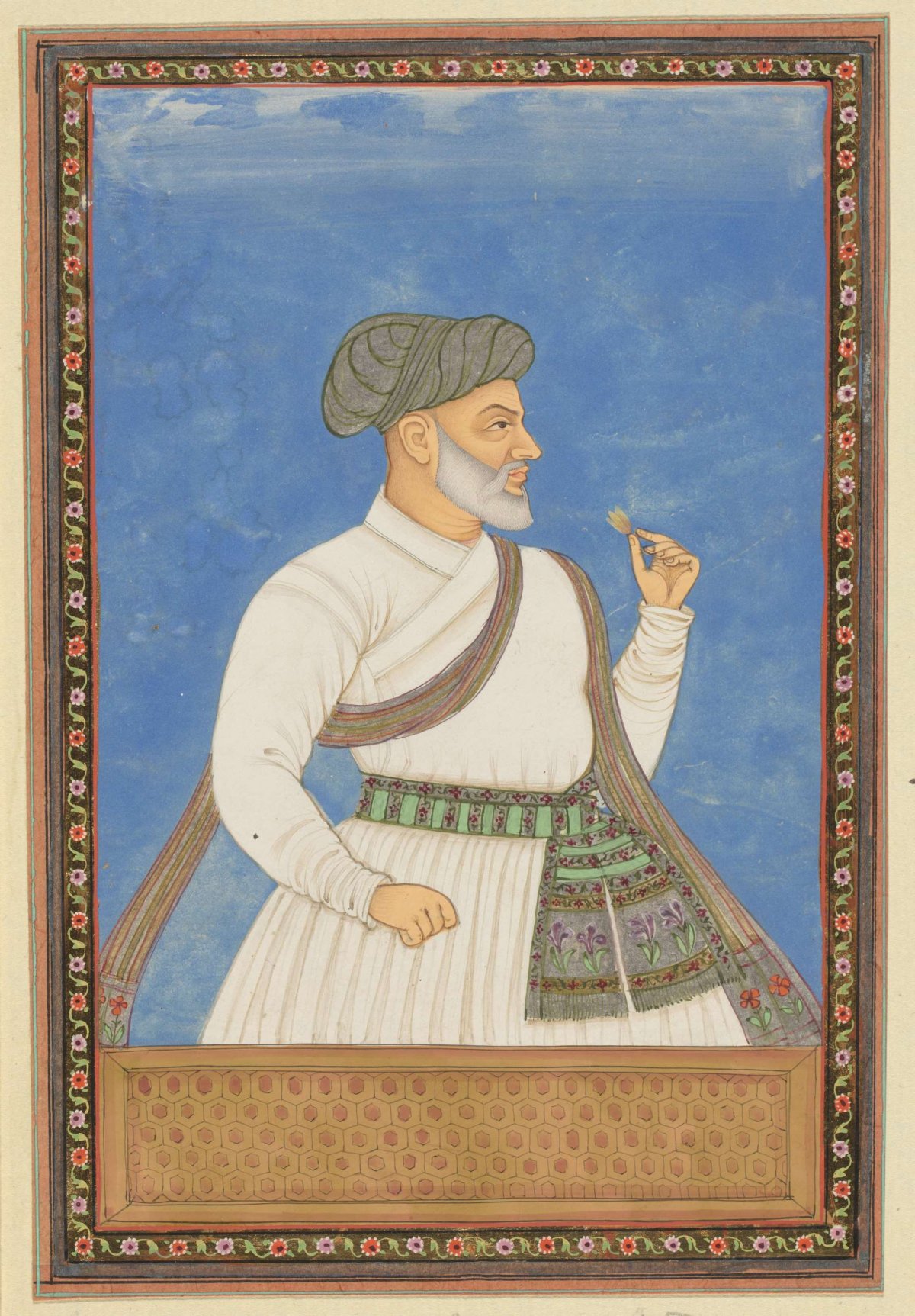 Portrait of Mulla Abd al-Samad, who was secretary (dabir) to Sultan Abdullah, anonymous, c. 1686