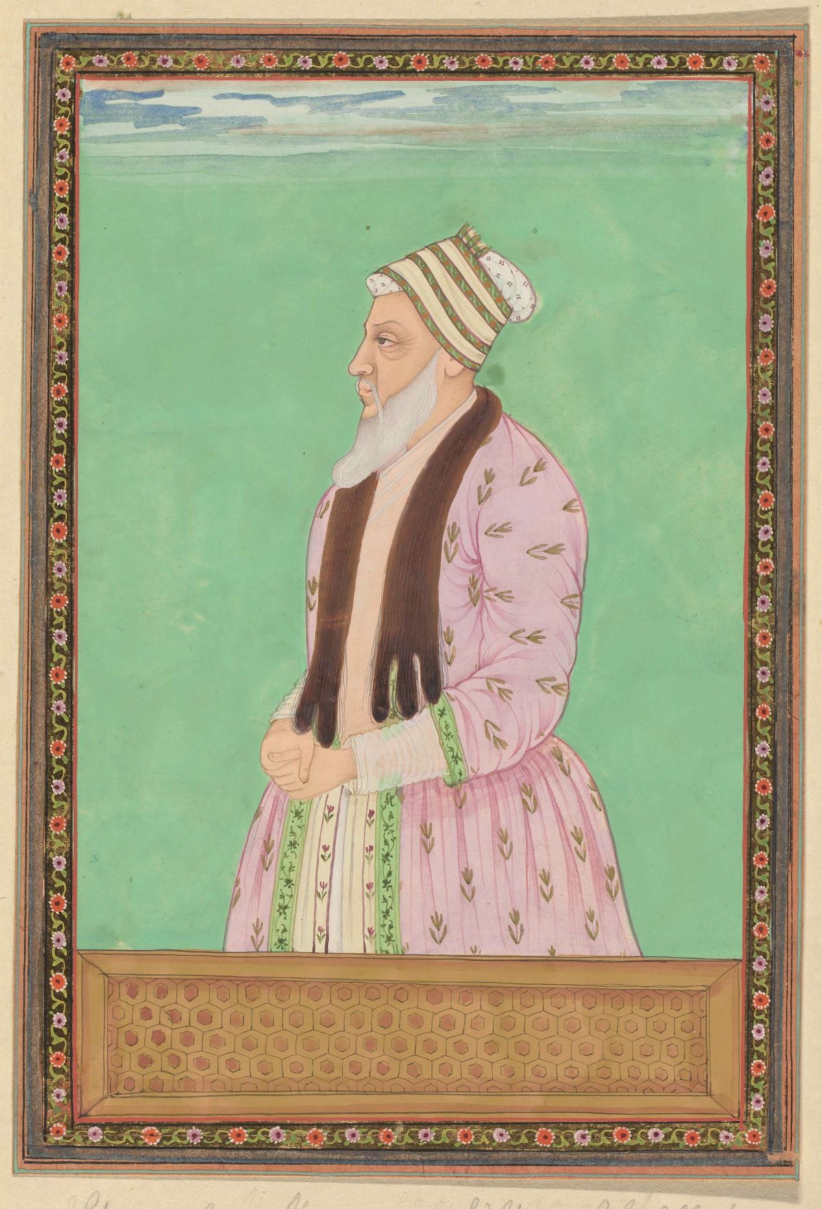 Portrait of Sharza Khan, who served as vizier in the time of Sultan Abdullah and is also vizier in the time of Abul Hasan, anonymous, c. 1686