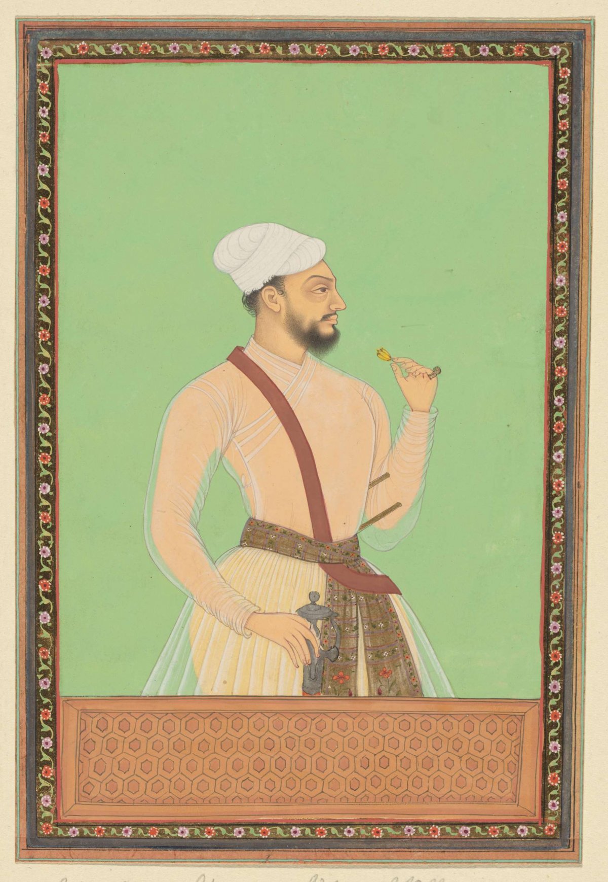Portrait of Abd al-Aziz, brother of Bahlul-Khan, who is vizier to Sultan Abul Hasan, anonymous, c. 1686