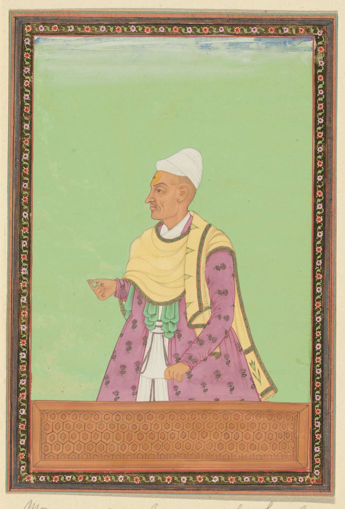 Portret van Madanna Panit, belastingklerk (majmudar) van Abul Hasan Padshah, anonymous, c. 1677 - c. 1687