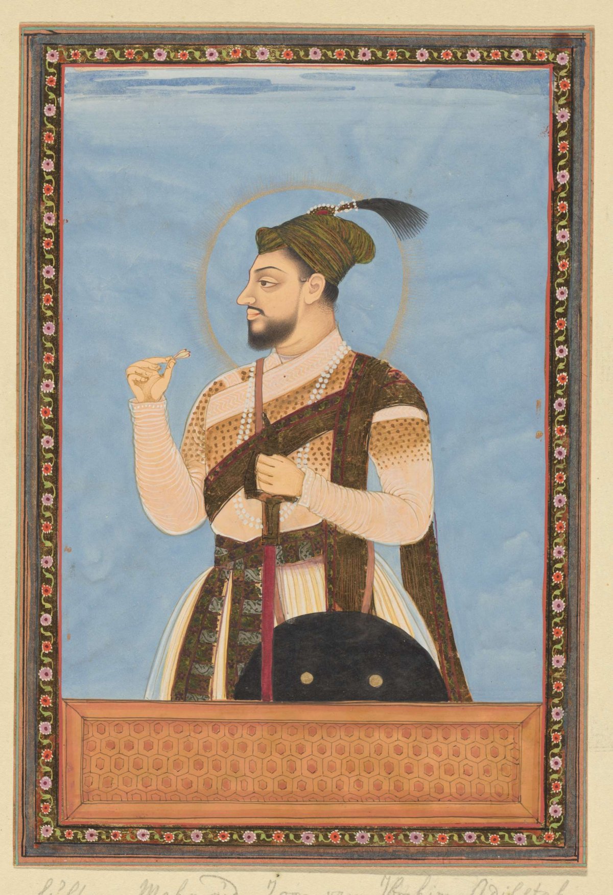 Portrait of Sultan Mahmud, son of Ibrahim Adil-shah; after his father, he was ruler of Bijapur, anonymous, c. 1686