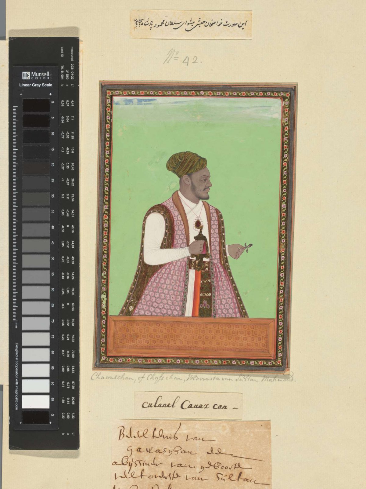 Portrait of Khawwas-Khan, the Abyssinian, the commander-in-chief (peshwa) of Sultan Mahmud, the ruler of Bijapur, anonymous, c. 1686