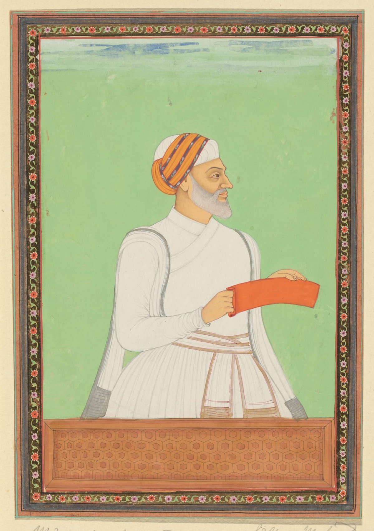 Portrait of Mustafa Khan, who was the commander-in-chief of Sultan Mahmud, anonymous, c. 1686