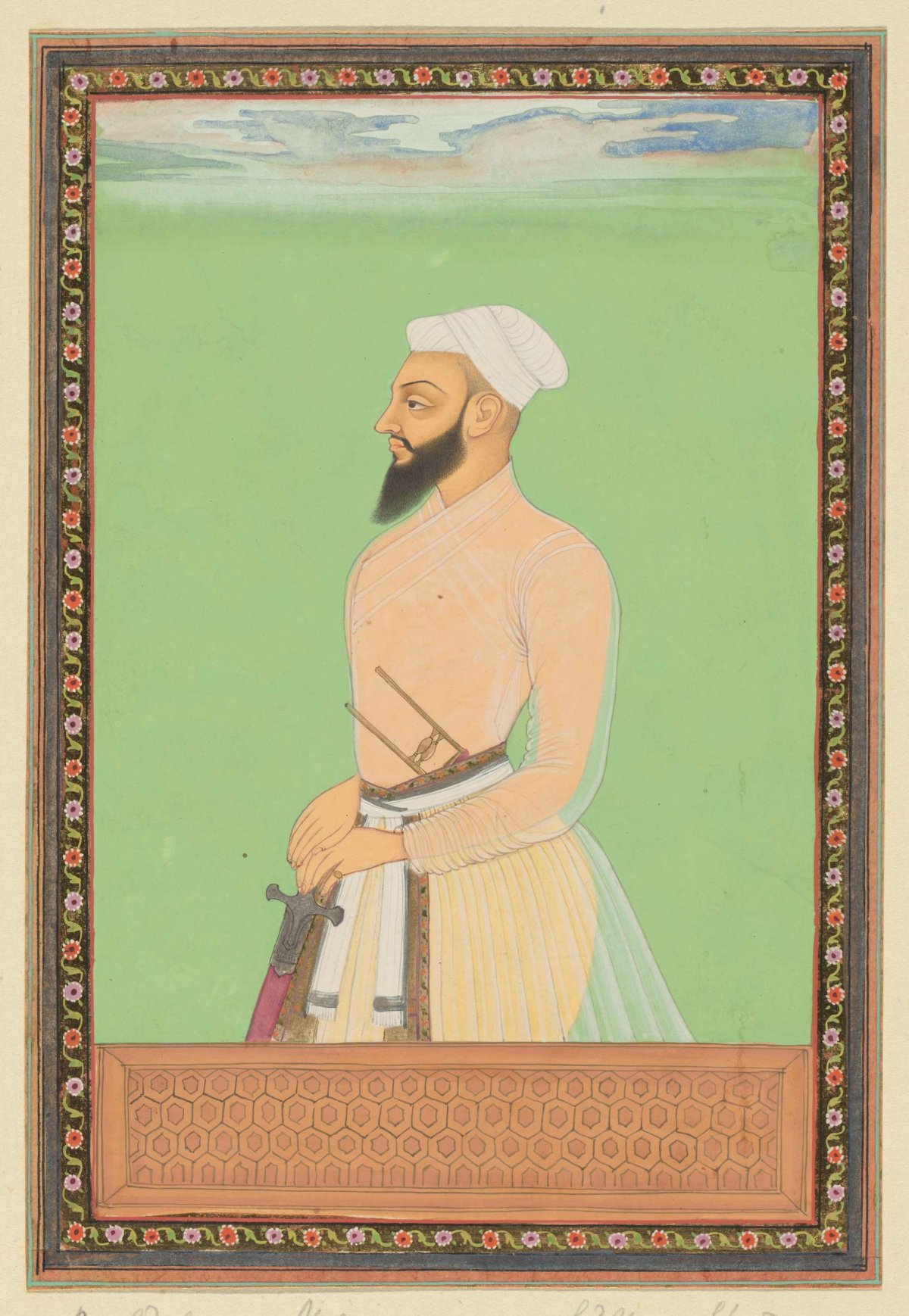 Portrait of Bahlul-khan, the commander-in-chief of Sultan Sikander, who is currently ruler of Bijapur, anonymous, c. 1686