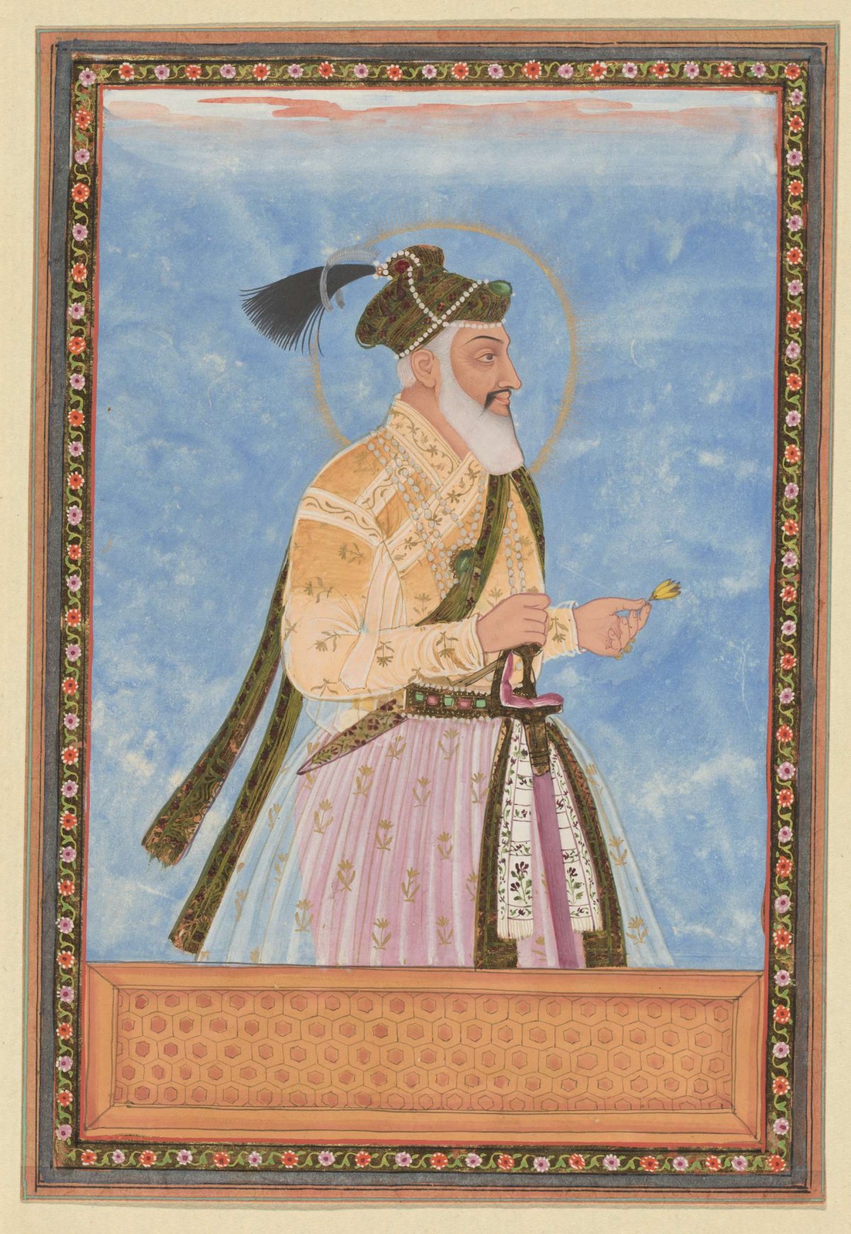 Portrait of Shah Jahan Padshah, son of Jihangir, who ruled after his father in Hindustan, anonymous, c. 1686