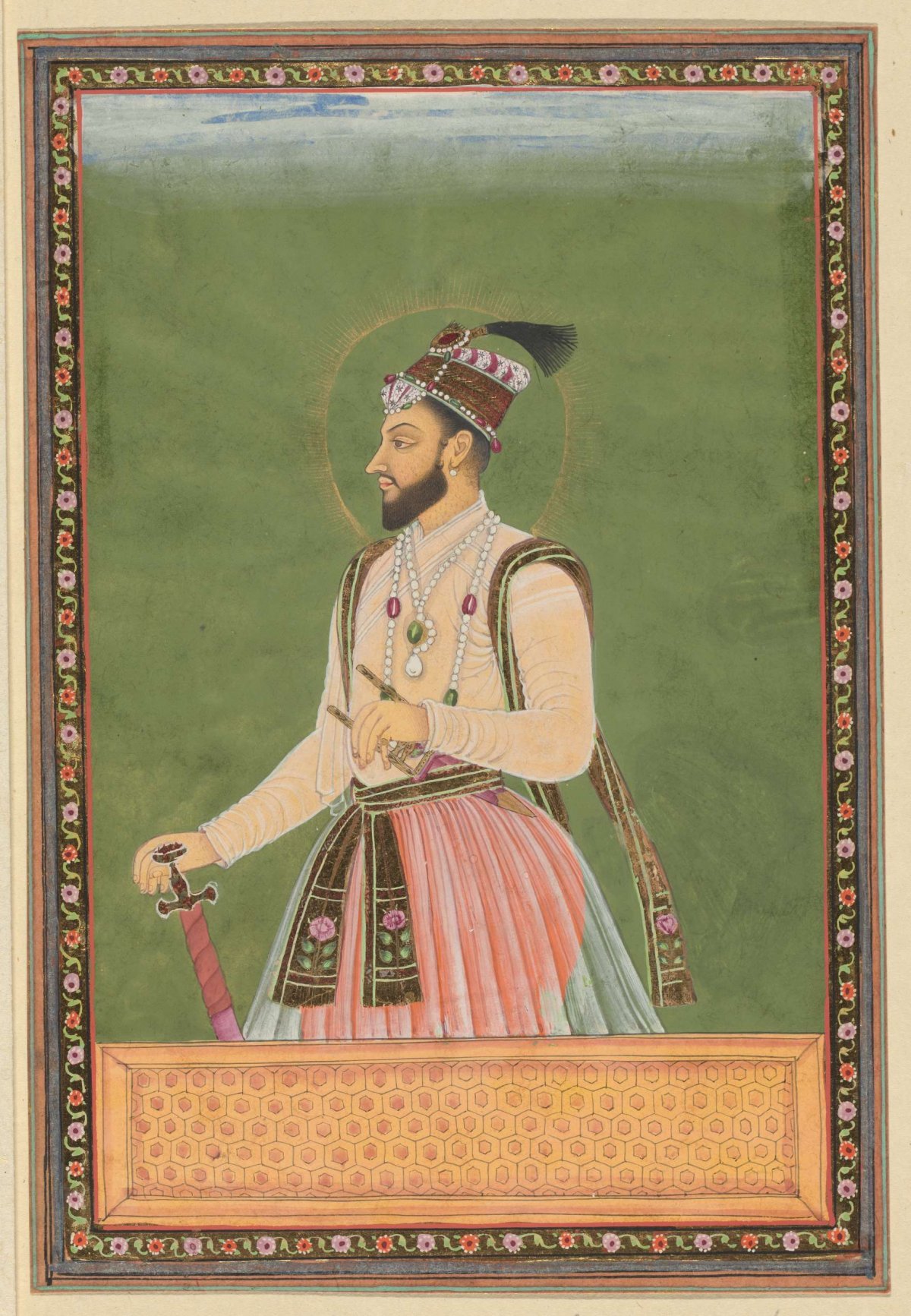 Portrait of Muradbakhsh, son of Shah Jahan, who was born after Shuja and ruled Gujarat in his father's time; after his father's death, Aurangzeb killed him and took possession of Gujarat, anonymous, c. 1686