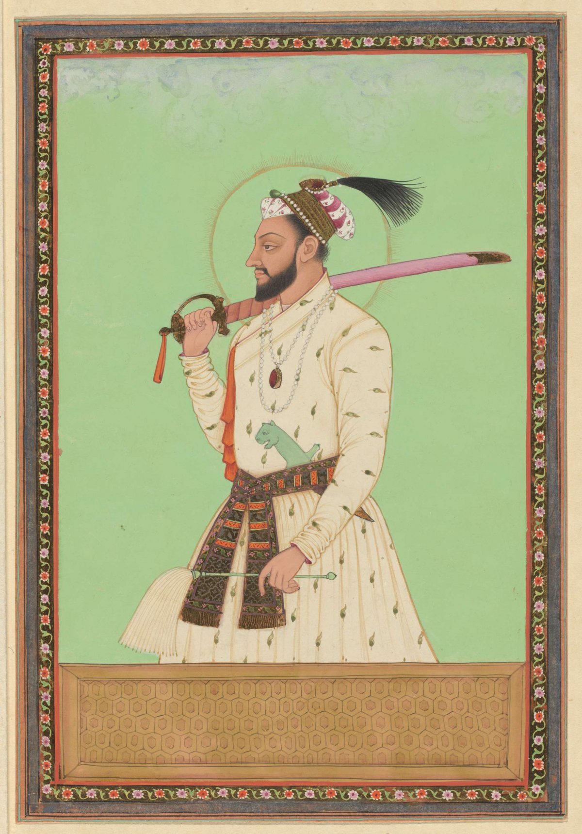 Portrait of Dara Shikoh, eldest son of Shah Jahan, who ruled the province of Delhi in his father's time; after his father's death, Aurangzeb killed him and became ruler of Delhi himself, anonymous, c. 1686