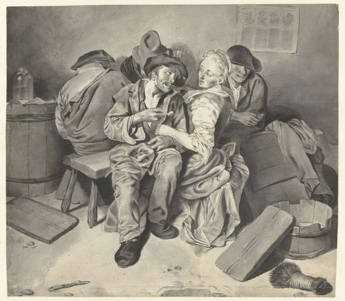 Young Couple in a Tavern, anonymous, c. 1664