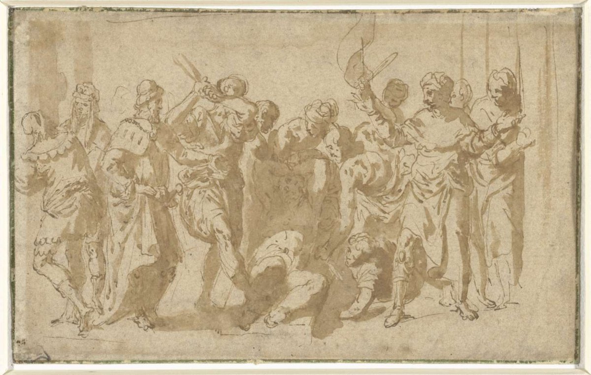 Torture of St. Sebastian (?), anonymous, 1500 - 1599