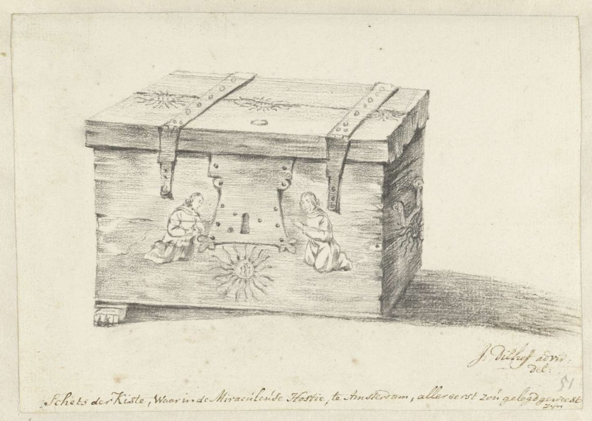 The chest in which the host of the Miracle of Amsterdam was kept, Johannes Dilhoff, 1763 - 1765