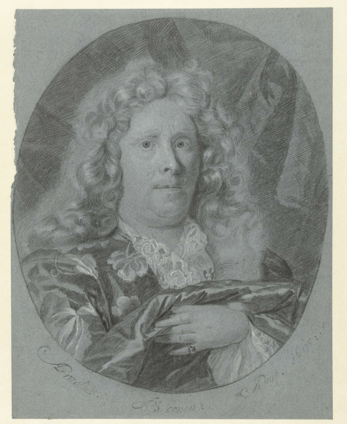 Zelfportret in ovaal, Arnold Boonen, 1695