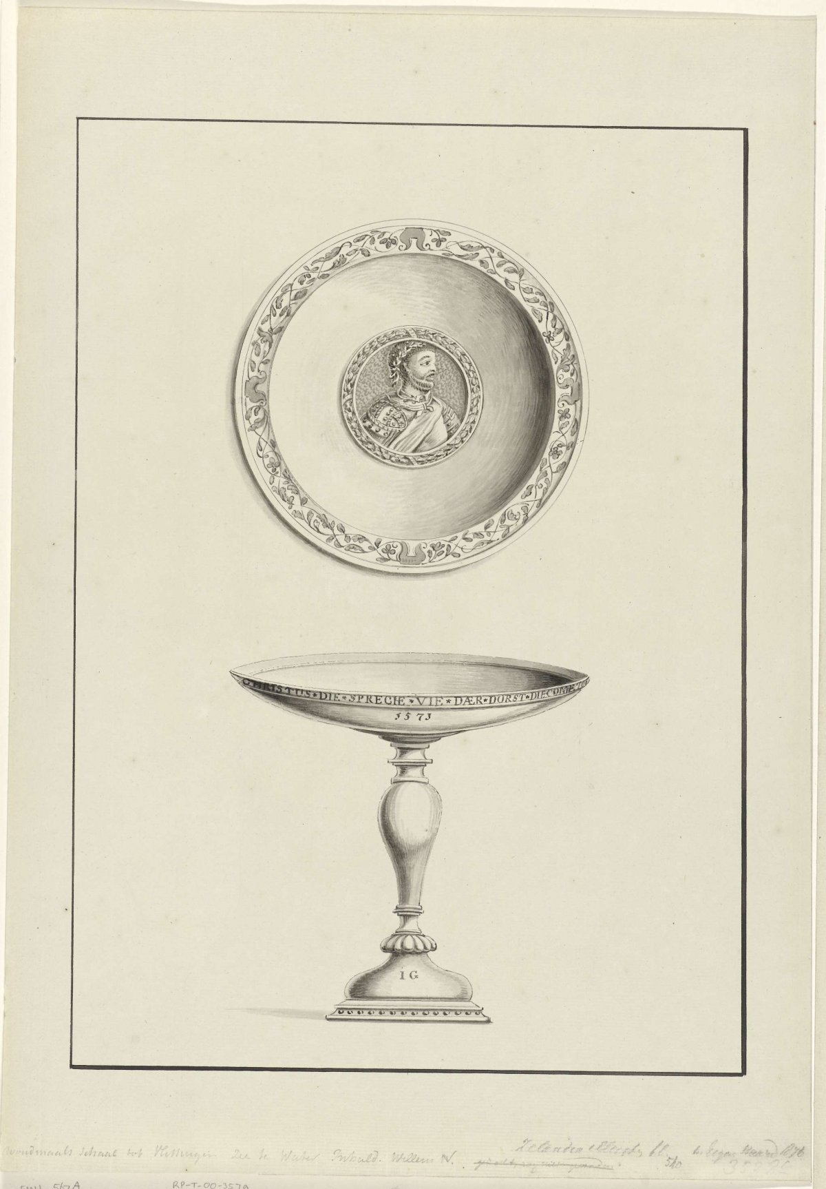 Silver sacrament cup of Flushing, 1571, anonymous, 1700 - 1750