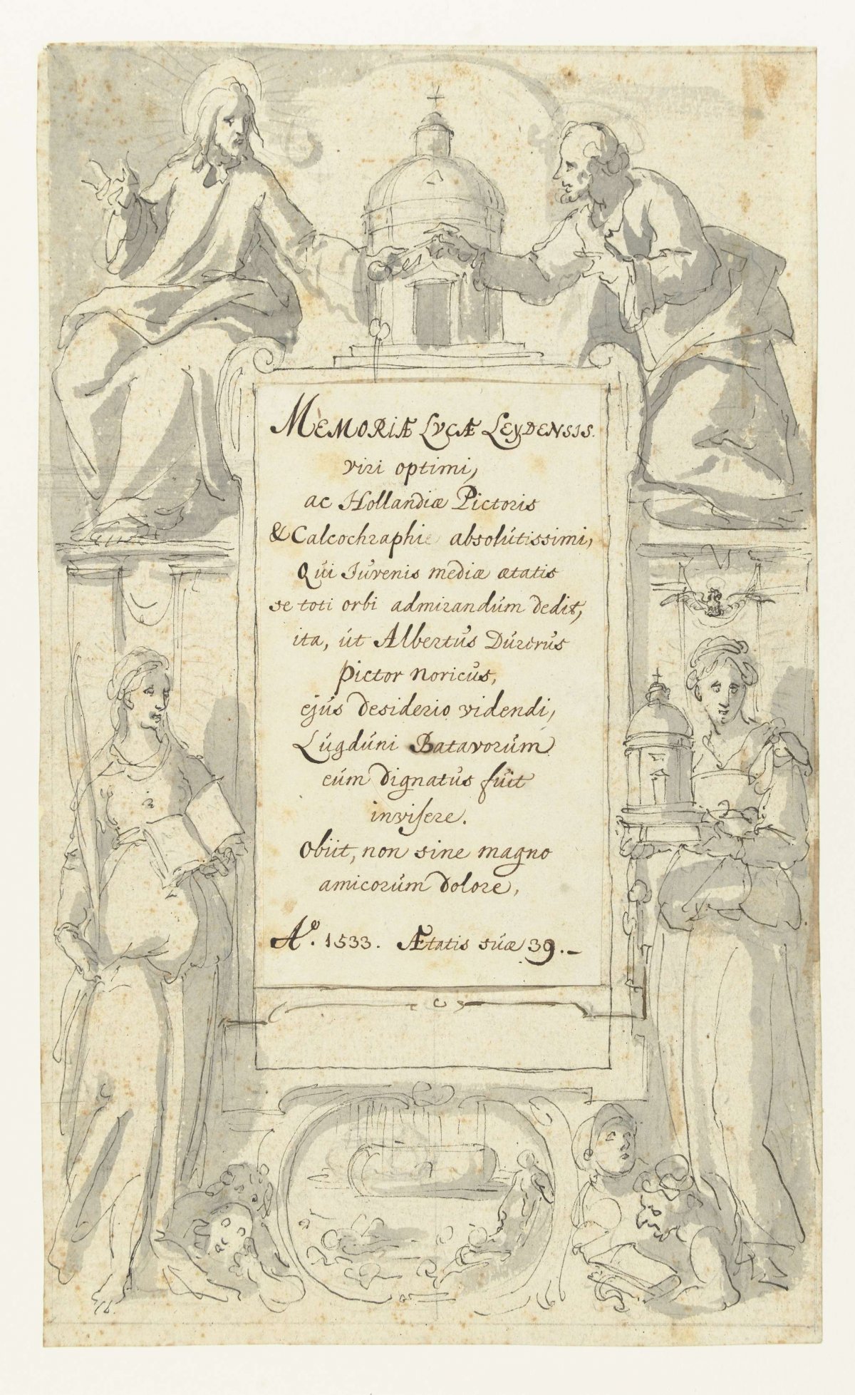 Dedication belonging to Lucas van Leyden collection, anonymous, 1600 - 1699