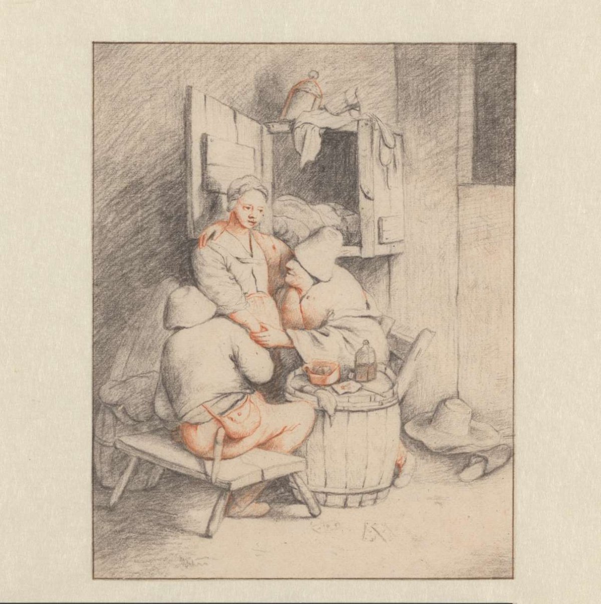 Man citing a young landlady, anonymous, 1641 - 1700