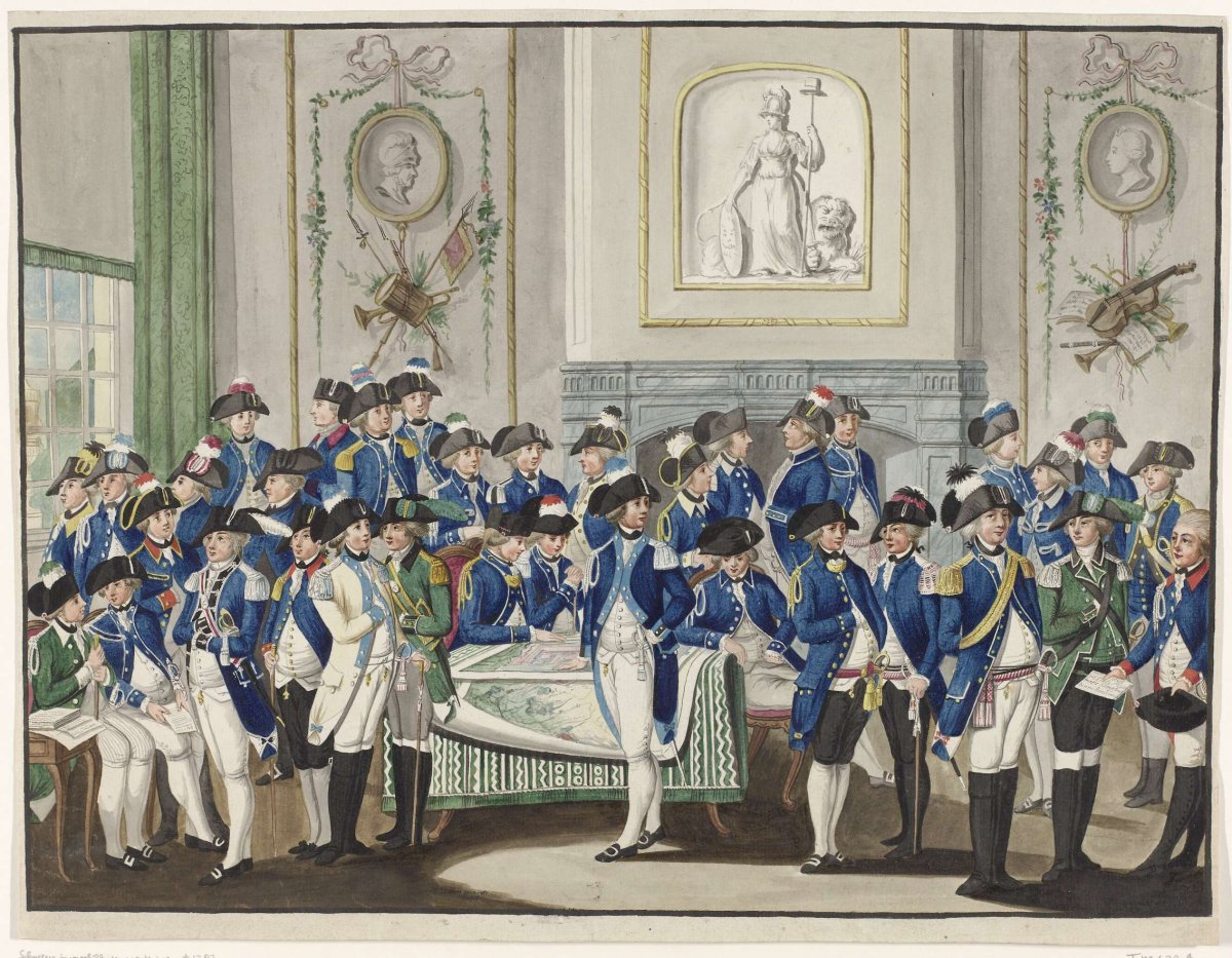 Room with 35 archers in various mounts, 1787, Christiaan van Waardt, 1787