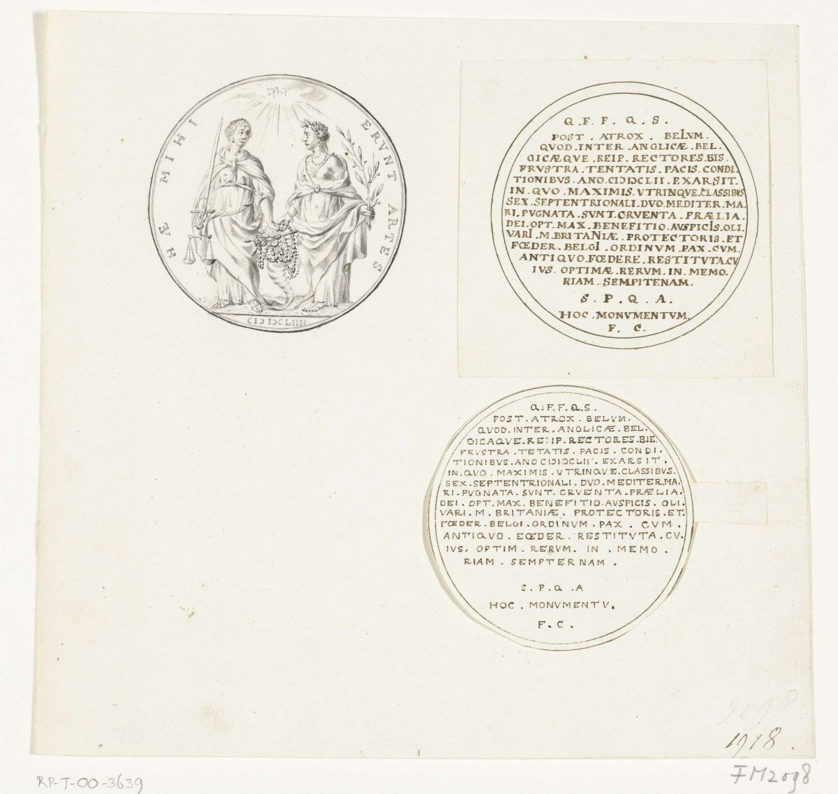 Medal of the Peace of Westminster, 1654, anonymous, 1700 - 1726