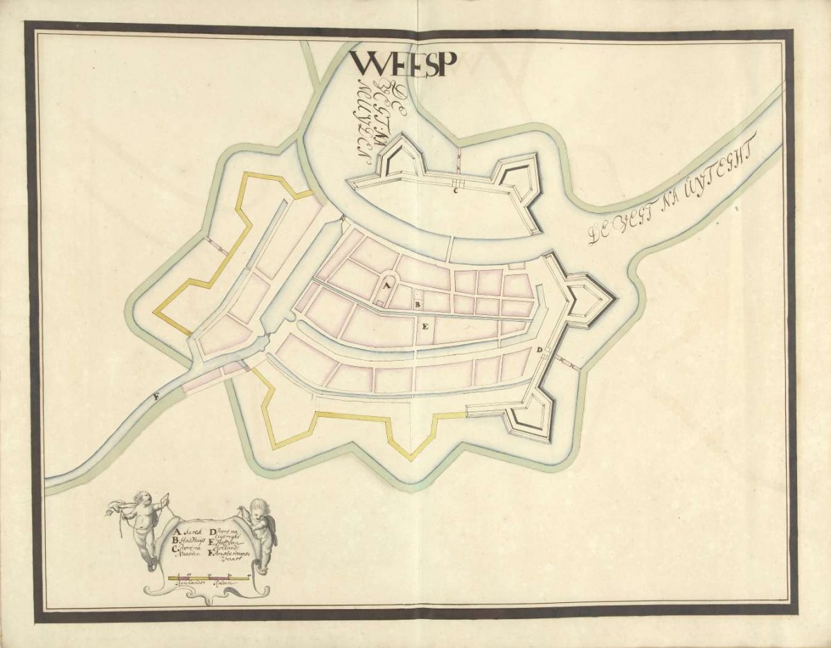 Map of Weesp, ca. 1701-1715, Samuel Du Ry de Champdoré, 1701 - 1715