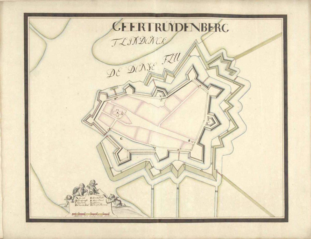 Map of Geertruidenberg, ca. 1701-1715, Samuel Du Ry de Champdoré, 1701 - 1715