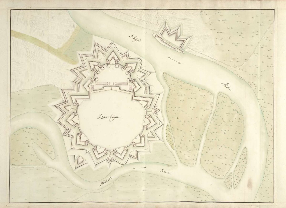 Map of Mannheim, ca. 1701-1715, Samuel Du Ry de Champdoré, 1701 - 1715