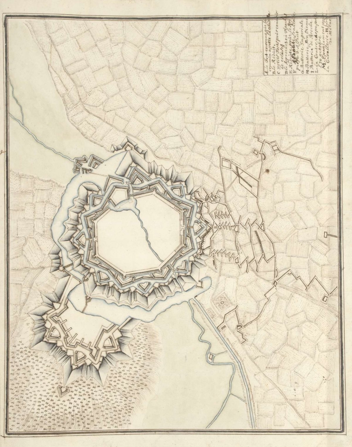 Map of Landau, ca. 1701-1715, Samuel Du Ry de Champdoré, 1701 - 1715