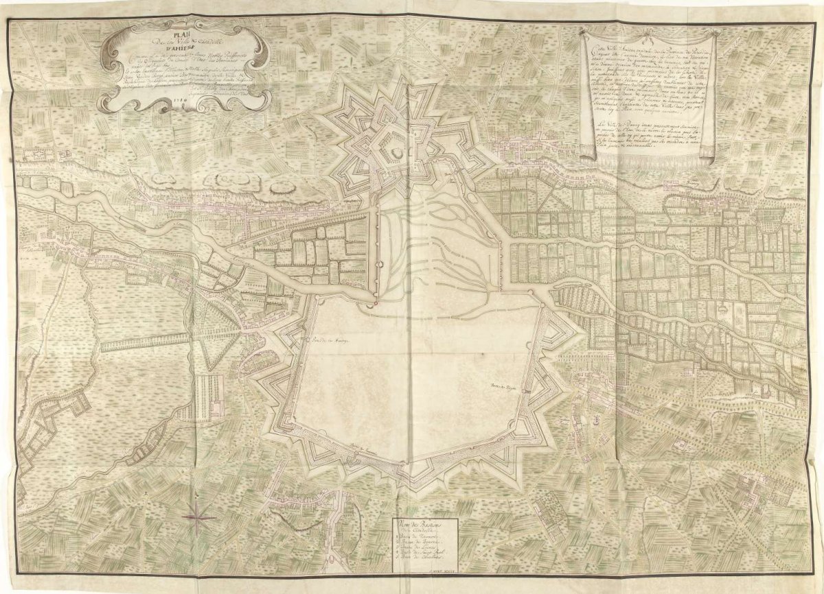 Map of Amiens, 1710, Samuel Du Ry de Champdoré, 1710