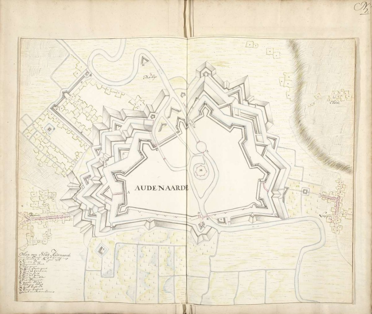 Map of Oudenaarde, 1706, Samuel Du Ry de Champdoré, 1706