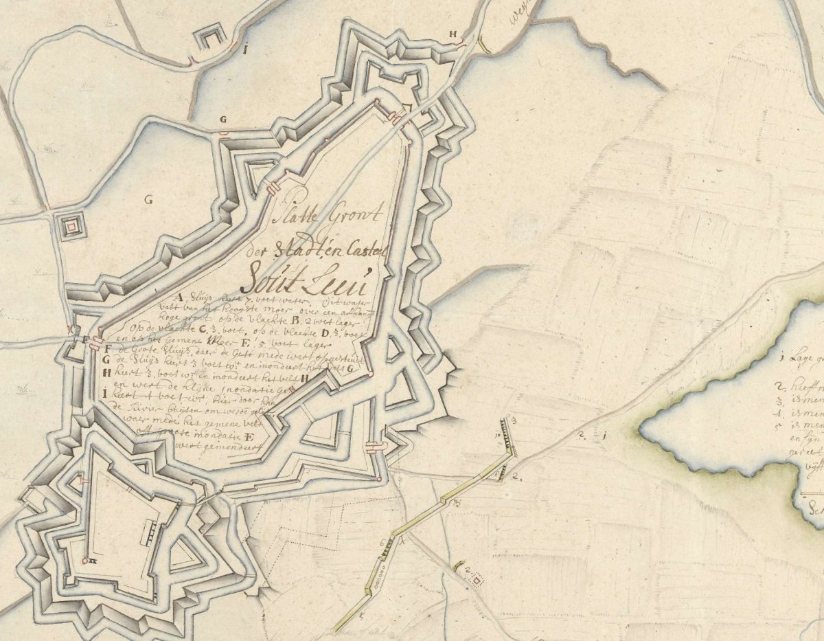Map of Zoutleeuw, 1705, Samuel Du Ry de Champdoré, 1705