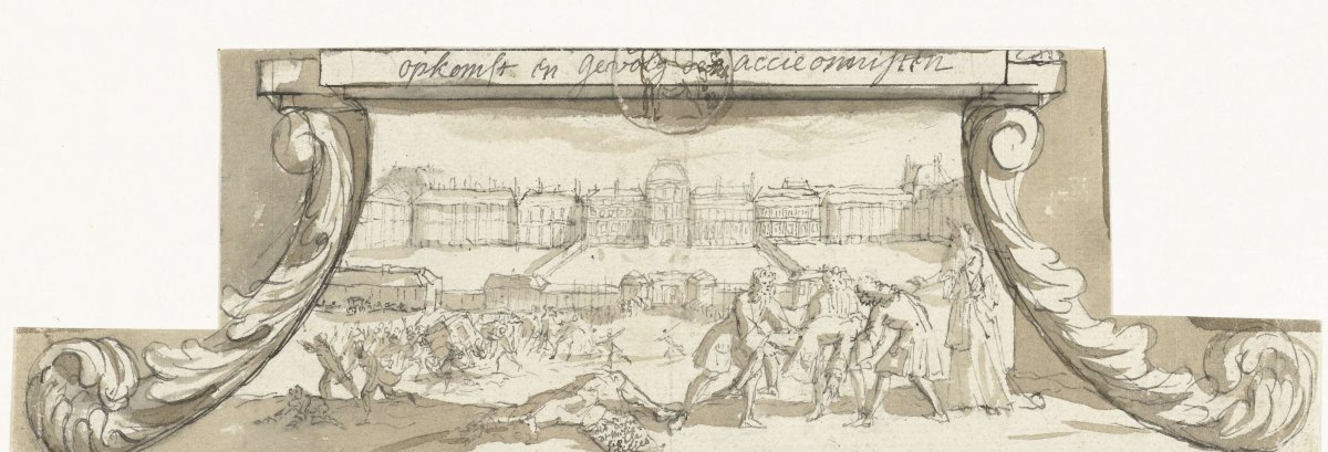 Panic in the Paris Tuileries, 1720, anonymous, 1720