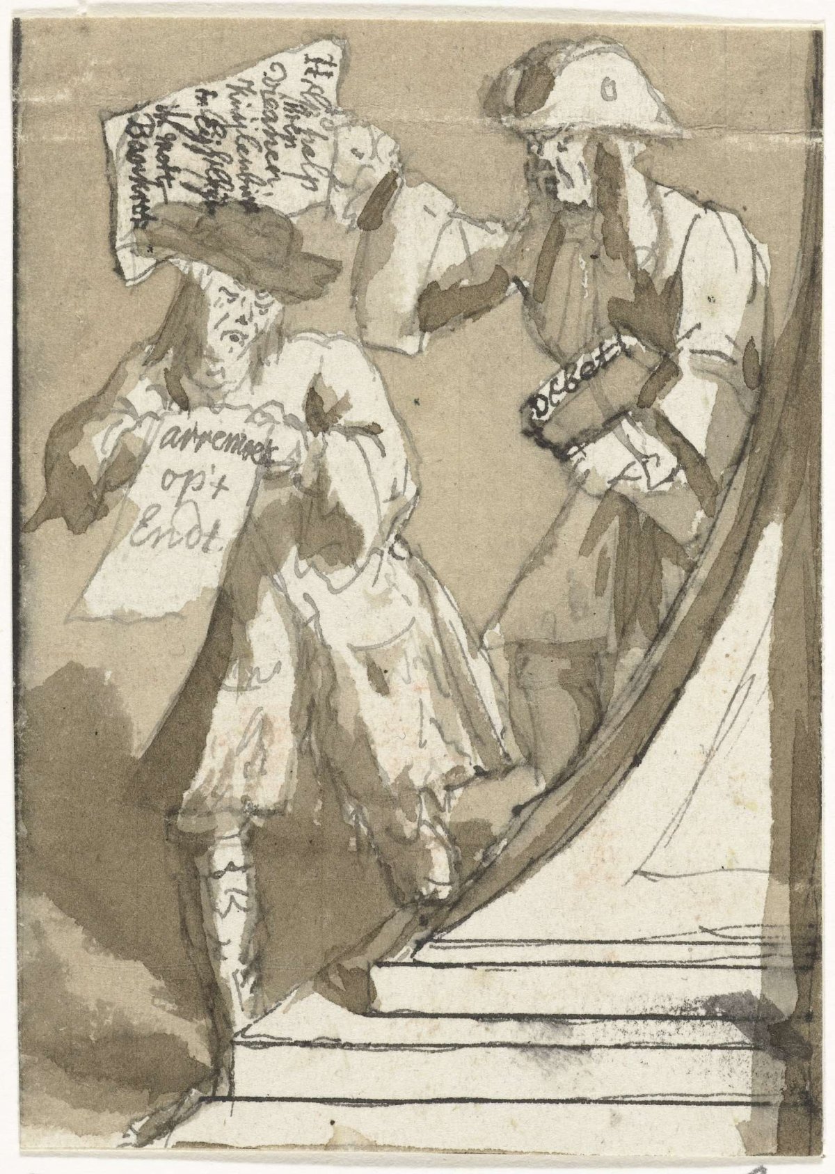 Creditor and pauper, 1720, anonymous, 1720