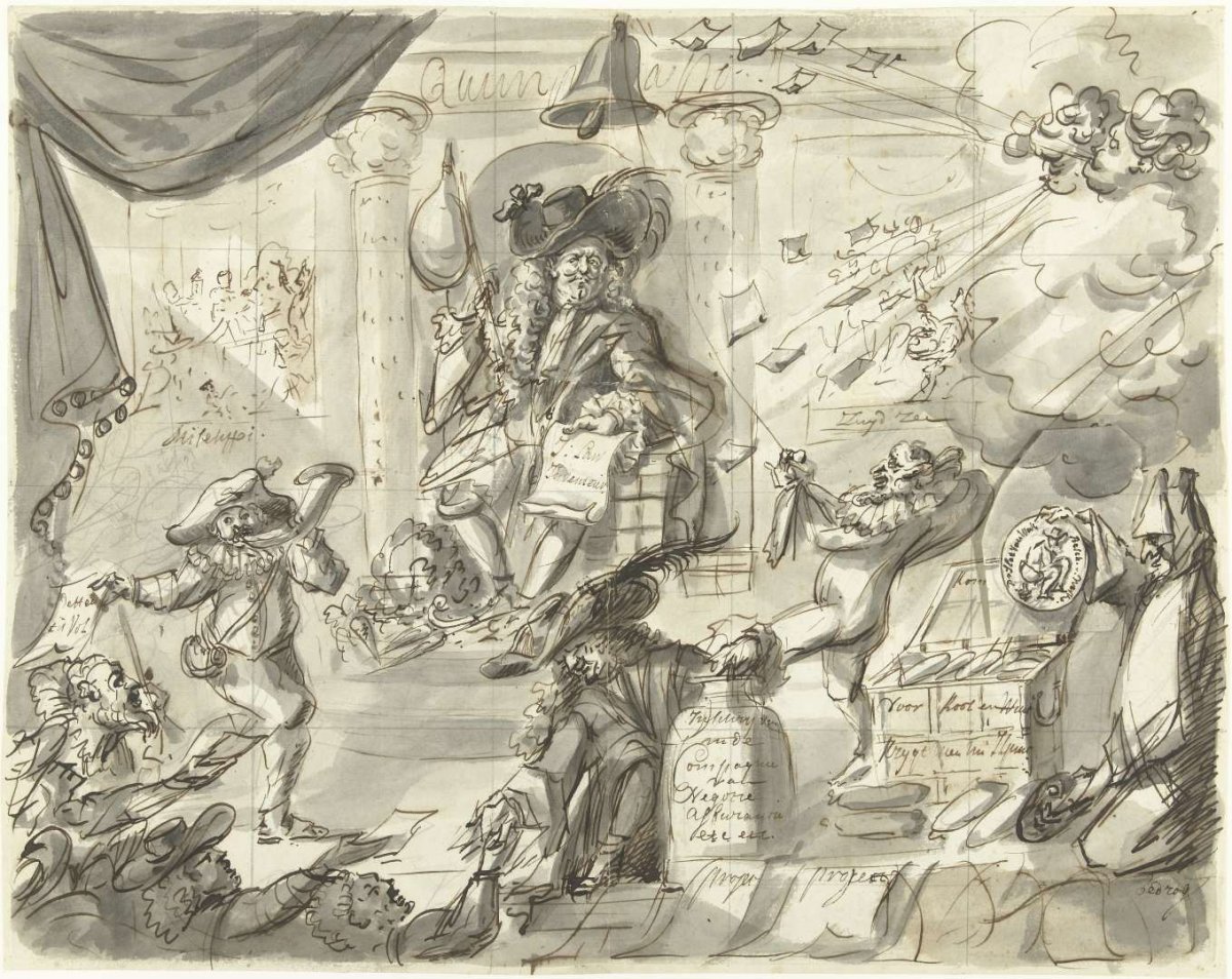 Quincampoix or the great Wind and Coal Seller, 1720, anonymous, 1720