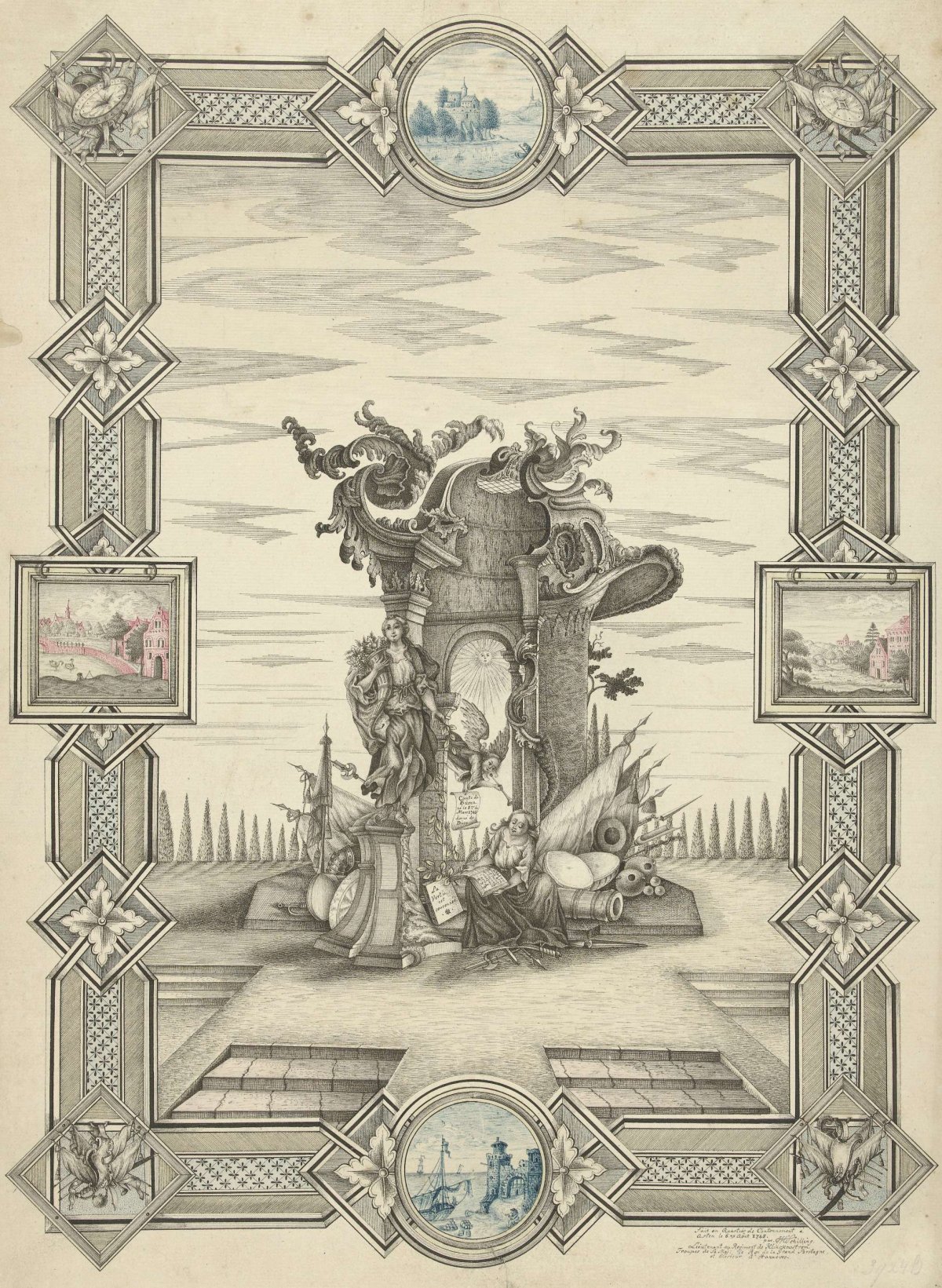Allegory of the birth of the Prince of Orange, 1748, J.H. Schilling, 1748