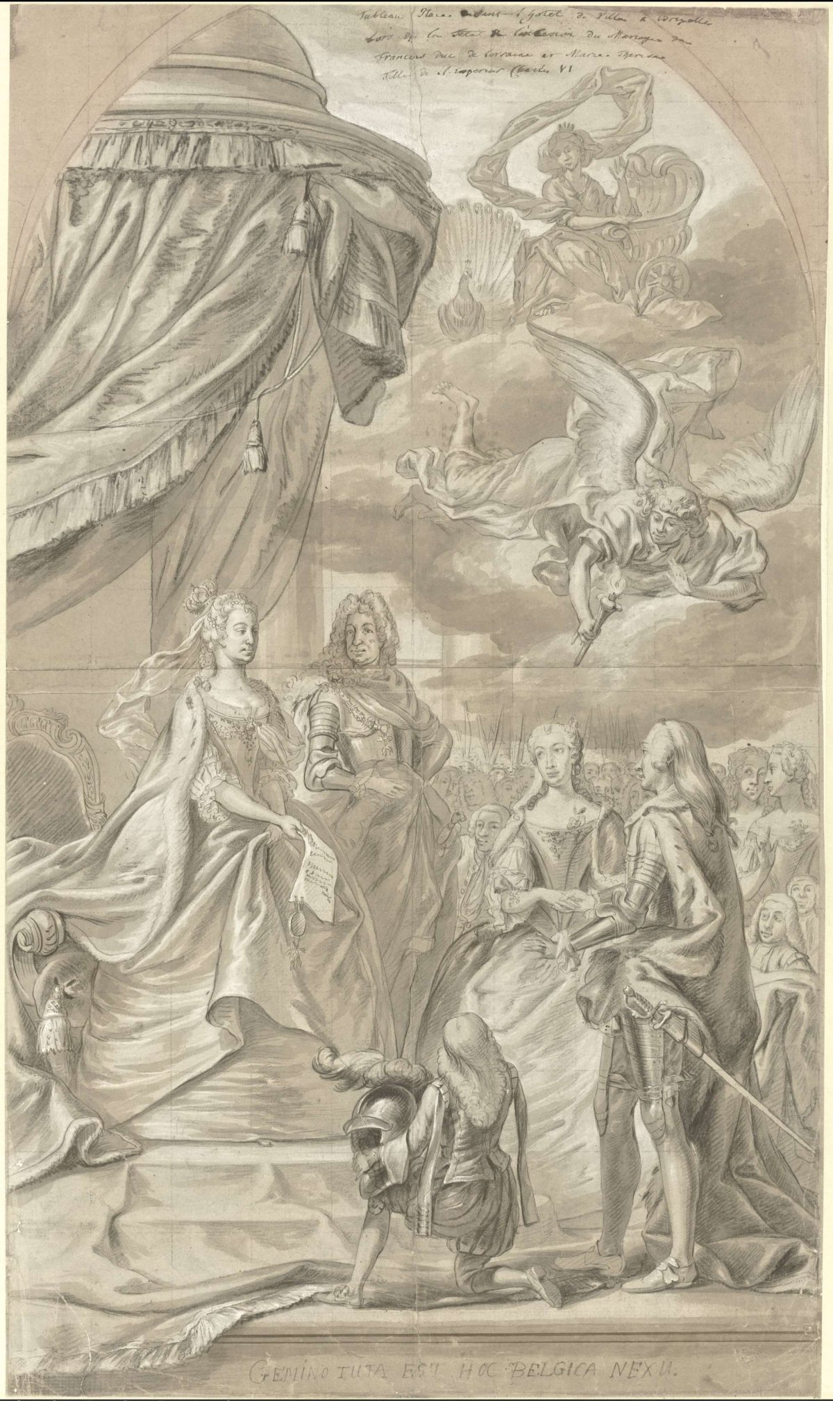 Allegory of the marriage of Archduchess Maria Anna of Austria and Charles Alexander of Lorraine, 1744, anonymous, 1744