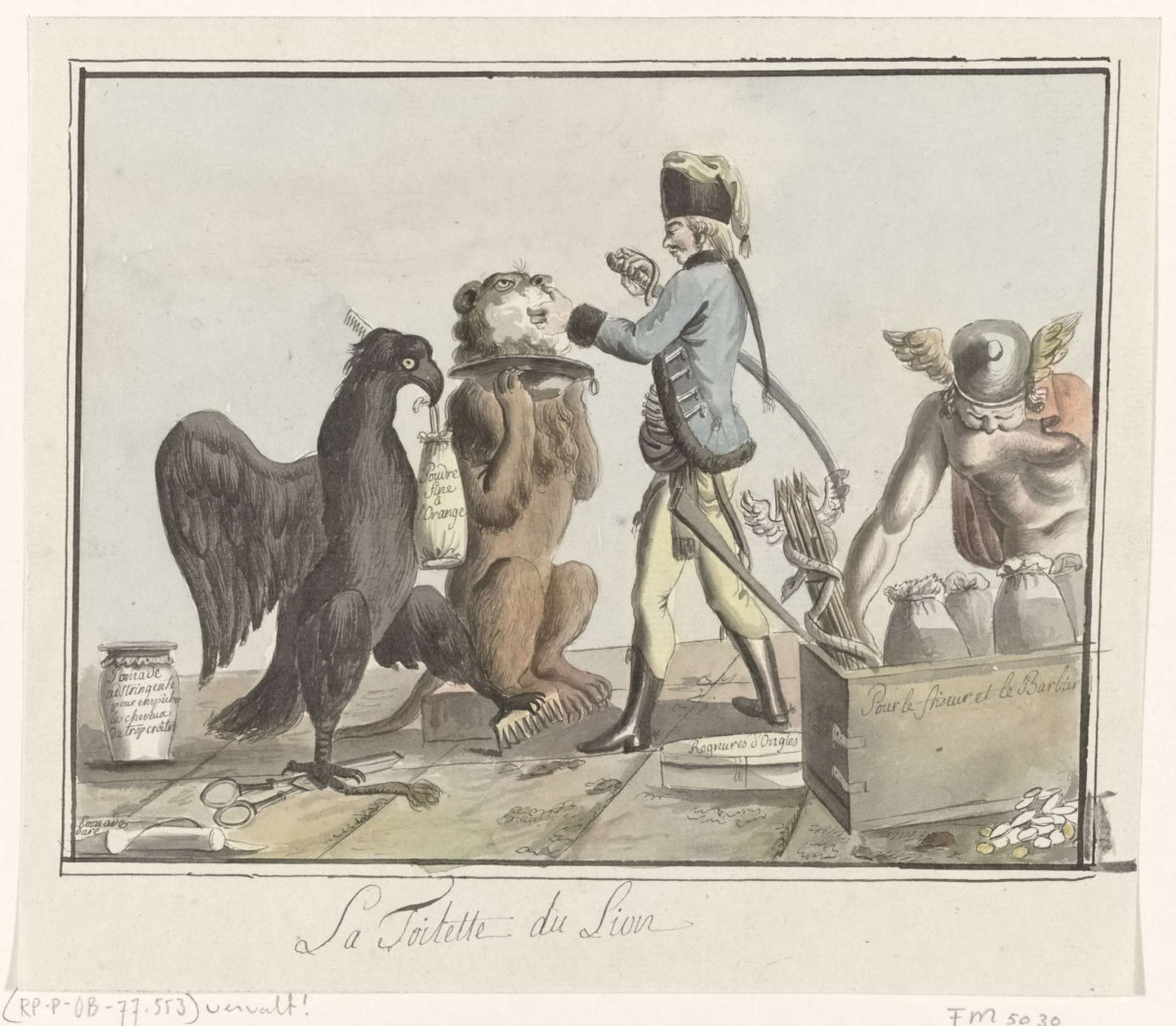 The Dutch Lion being shorn, 1787, anonymous, 1787