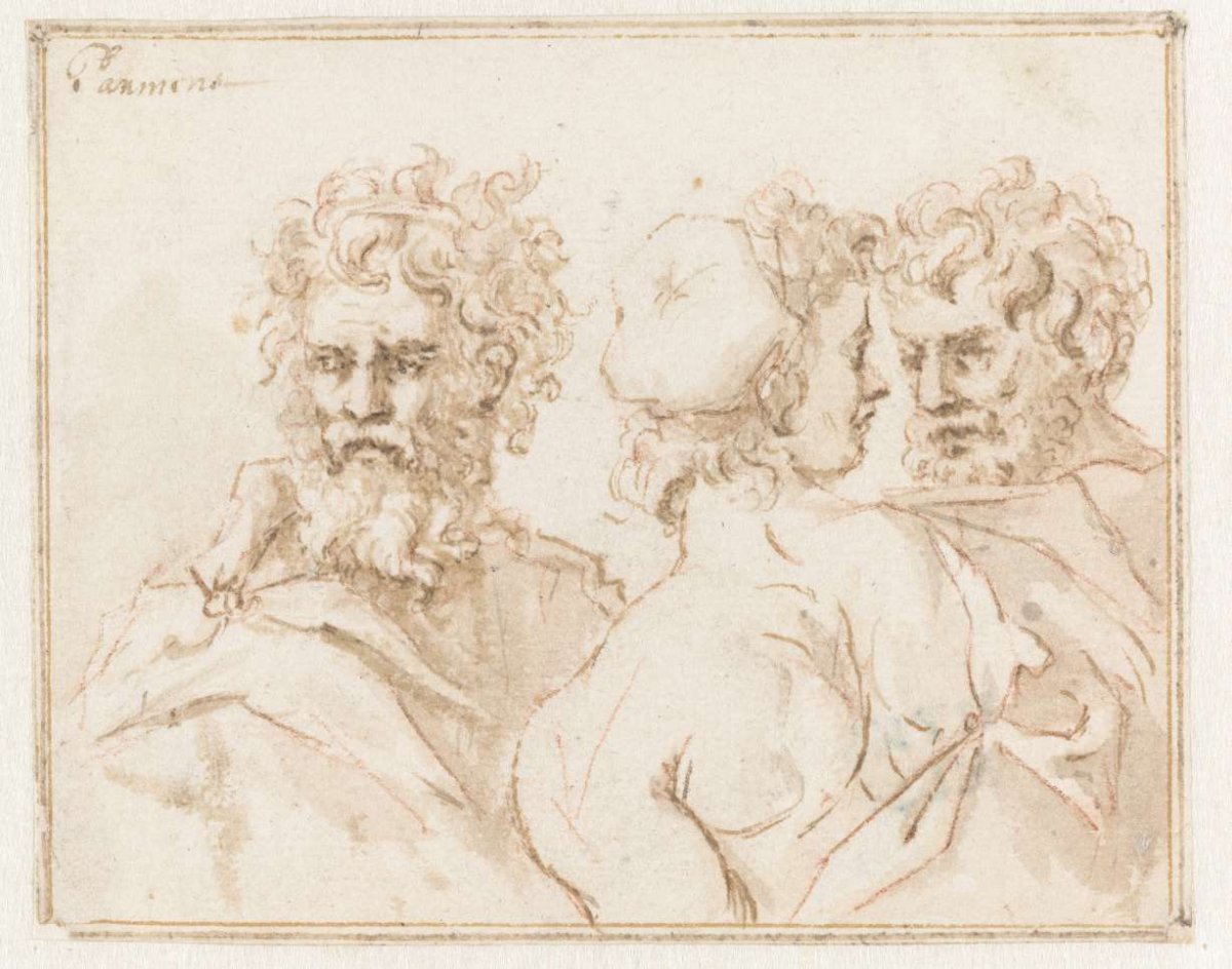 Three figures, Jan de Bisschop, 1648 - 1671