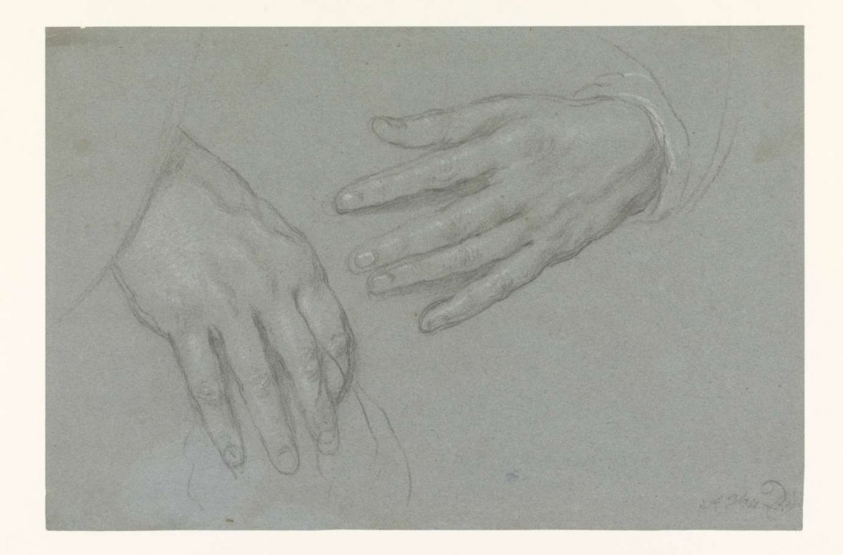 Two women's hands, one holding a handkerchief, Anthony van Dyck, 1610 - 1641