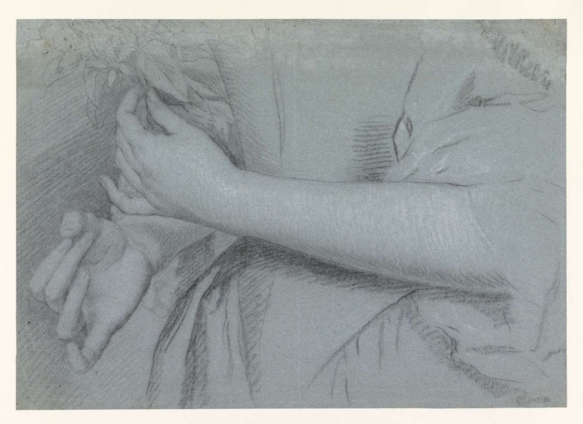Waist of a woman, arm and hands, Anthony van Dyck, 1603 - 1662