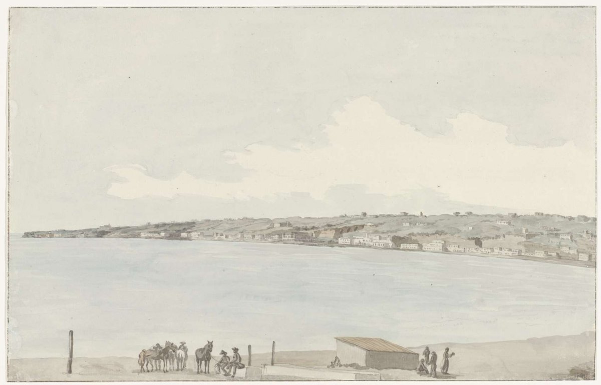 View of the promontory Pausilype with old palace of Queen Joan and countryside of Sannazar from the balcony of the inn, Louis Ducros, 1778