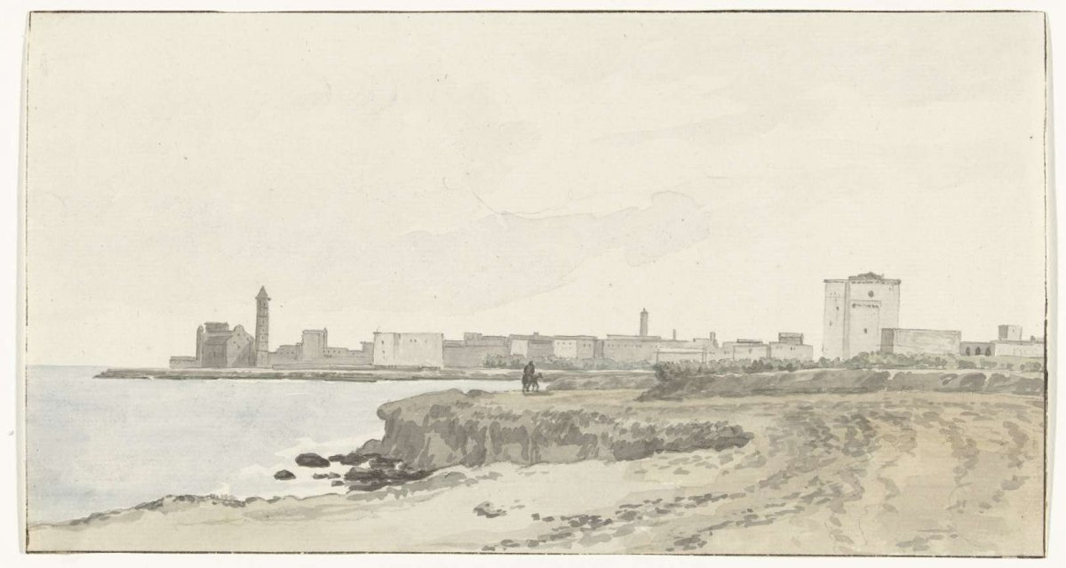 View of Trani located on the coast, Louis Ducros, 1778