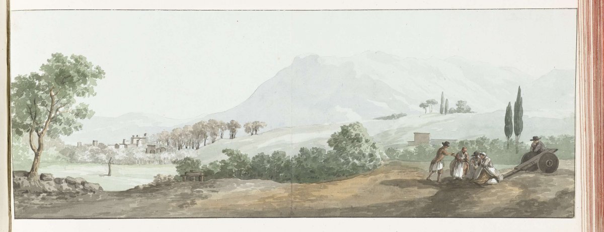 View of ruined walls of the Via Egnatia, Louis Ducros, 1778