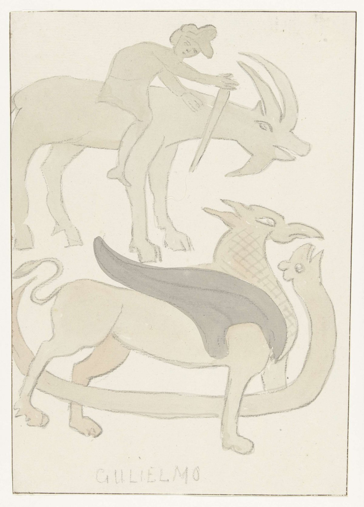 Detail of the pavement and mosaic of the cathedral in Brindisi, Louis Ducros, 1778