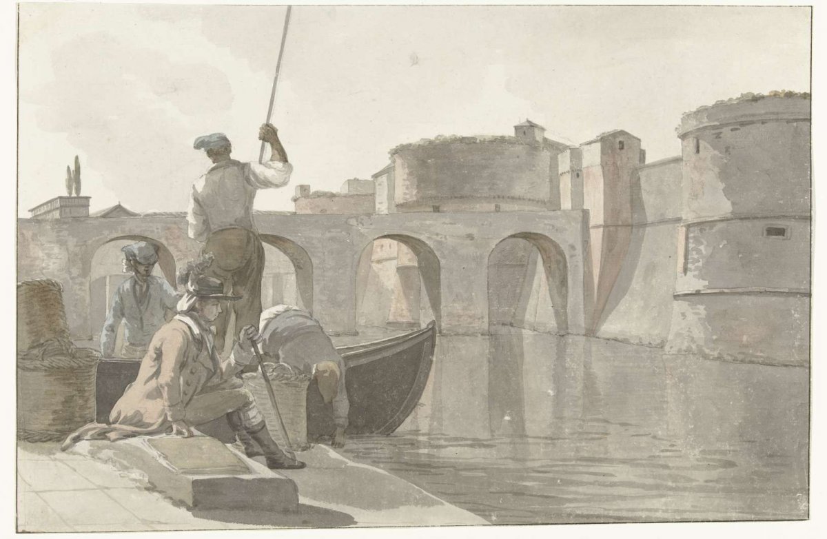 New moat of the fortifications in Taranto, Louis Ducros, 1778
